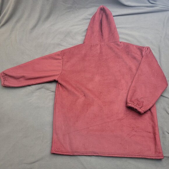 Hoodie Sweater Womens L Oversized Pink Cozy Fluffy Lounge Peace Love Book Binge - Picture 12 of 14